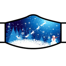 Load image into Gallery viewer, Christmas Snow Scene Reusable Fabric Face Mask
