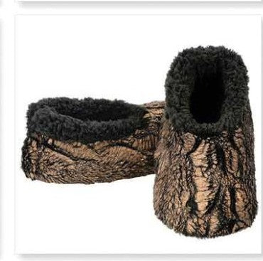 Women's Gilded Fur Snoozies - Foot Coverings - Brown