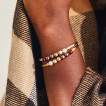 Load image into Gallery viewer, Crystal Pearl Bangle Bracelet in Fall Ombre