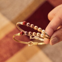 Load image into Gallery viewer, Crystal Pearl Bangle Bracelet in Fall Ombre