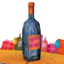 Load image into Gallery viewer, Vintage Wine Birthday Pop Up Card