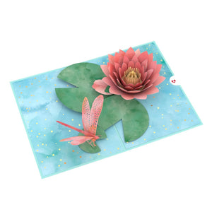 Water Lily Dragonfly Lovepop Card