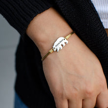 Load image into Gallery viewer, Luca+ Danni Mama Bear Bangle Bracelet - Petite/Silver Tone