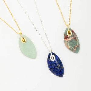 Organic Stone Necklace - Amazonite/Gold - Stone of Courage