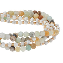 Load image into Gallery viewer, Amazonite &amp; Howlite - Stone Duo Wrap Bracelet/Necklace and Pin
