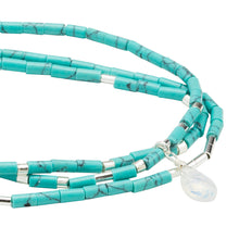 Load image into Gallery viewer, Teardrop Stone Wrap - Turquoise/Opalite/Silver - Stone of Calm
