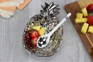 The Silver Pineapple Set - Silver Bowl and Spoon