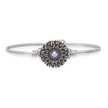 Load image into Gallery viewer, Luca+ Danni Sunflower Bangle Bracelet - Petite/Silver Tone
