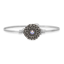 Load image into Gallery viewer, Luca+ Danni Sunflower Bangle Bracelet - Petite/Silver Tone