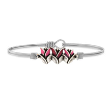 Load image into Gallery viewer, Luca+ Danni Tulips Bangle Bracelet - Petite/Silver Tone