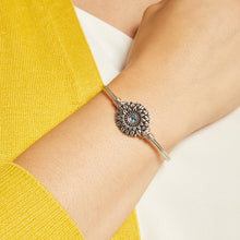 Load image into Gallery viewer, Luca+ Danni Sunflower Bangle Bracelet - Petite/Silver Tone
