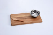 Load image into Gallery viewer, Hostess 3 Piece Wood Board Set - w/Silver Bowl