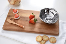 Load image into Gallery viewer, Hostess 3 Piece Wood Board Set - w/Silver Bowl