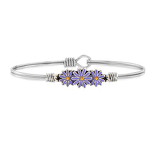 Load image into Gallery viewer, Luca+ Danni Cancer Awareness Daisy Bangle Bracelet - Petite/Silver Tone