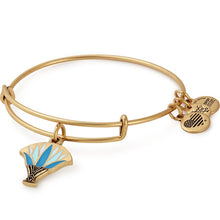 Load image into Gallery viewer, Alex and Ani Blue Lotus Charm Bangle