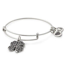 Load image into Gallery viewer, Four Leaf Clover Charm Bangle Bracelet