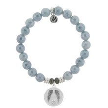 Load image into Gallery viewer, Blue Quartzite Stone Bracelet with Guardian Sterling Silver Charm
