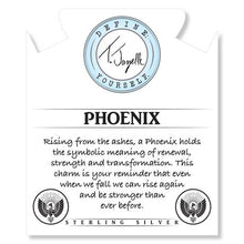 Load image into Gallery viewer, Blue Quartzite Stone Bracelet with Phoenix Sterling Silver Charm