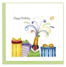 Load image into Gallery viewer, Quilled Birthday Champagne Greeting Card