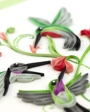 Load image into Gallery viewer, Quilled Hummingbird Trio Greeting Card