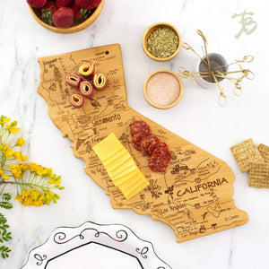 California Etched Bamboo Cutting and Serving Board