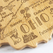 Load image into Gallery viewer, Ohio Etched Bamboo Cutting and Serving Board