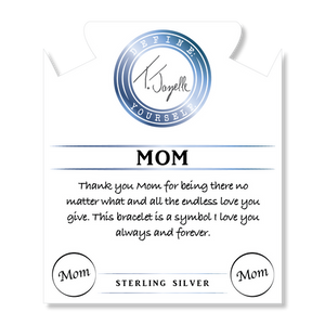 Earth Jasper Stone Bracelet with Mom Endless Love Sterling Silver Charm