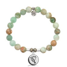 Load image into Gallery viewer, Green Quartz Stone Bracelet with Nurse Sterling Silver Charm
