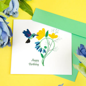 Quilled Birthday Hummingbird Card