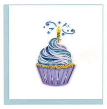 Load image into Gallery viewer, Quilled Cupcake & Candle Birthday Card