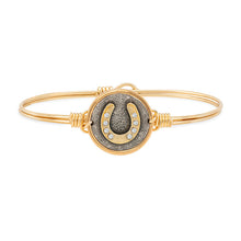 Load image into Gallery viewer, Lucky Horseshoe Charm Bangle Bracelet