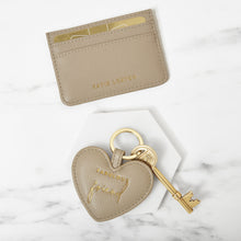 Load image into Gallery viewer, Heart Keychain &amp; Card Holder Set - Fabulous Friend - Taupe
