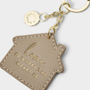 Chain Keychain | Home is Where the Heart Is - Taupe