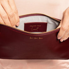 Load image into Gallery viewer, Secret Message Pouch - Love Love Love/Follow Your Heart Burgundy