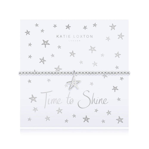 Katie Loxton Time to Shine - Siver Chain Shine Star Pendant on Foiled Card - Bracelet
