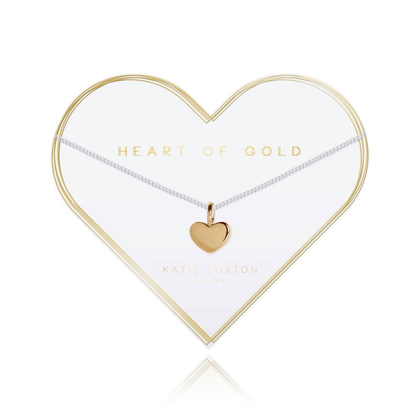 Heart of Gold  - Gold Heart Silver Chain Necklace