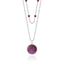 Load image into Gallery viewer, Katie Loxton Signature Stones - Family - Amethyst Silver Double Layered Necklace
