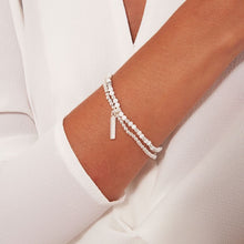 Load image into Gallery viewer, Katie Loxton Signature Stones - Karma - Howlite Silver Double Layered Bracelet
