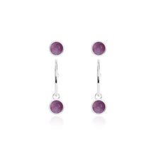 Load image into Gallery viewer, Katie Loxton Signature Stones - Family - Amethyst Silver Studs and Hoop Earrings Set