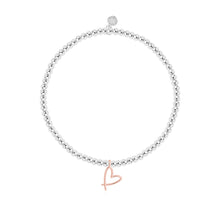 Load image into Gallery viewer, Beautifully Boxed A Littles - Happy Valentine's Silver Bracelet- 6.8" Stretch