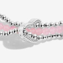 Load image into Gallery viewer, Wellness Stones Rose Quartz Bracelet - Silver