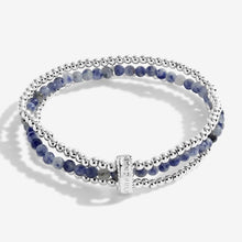 Load image into Gallery viewer, Wellness Stones Blue Lace Agate Bracelet - Silver
