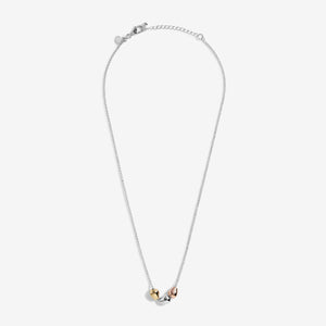 Florence Pebble Silver Necklace -  Silver, Rose Gold and Yellow Gold Pebble Charms