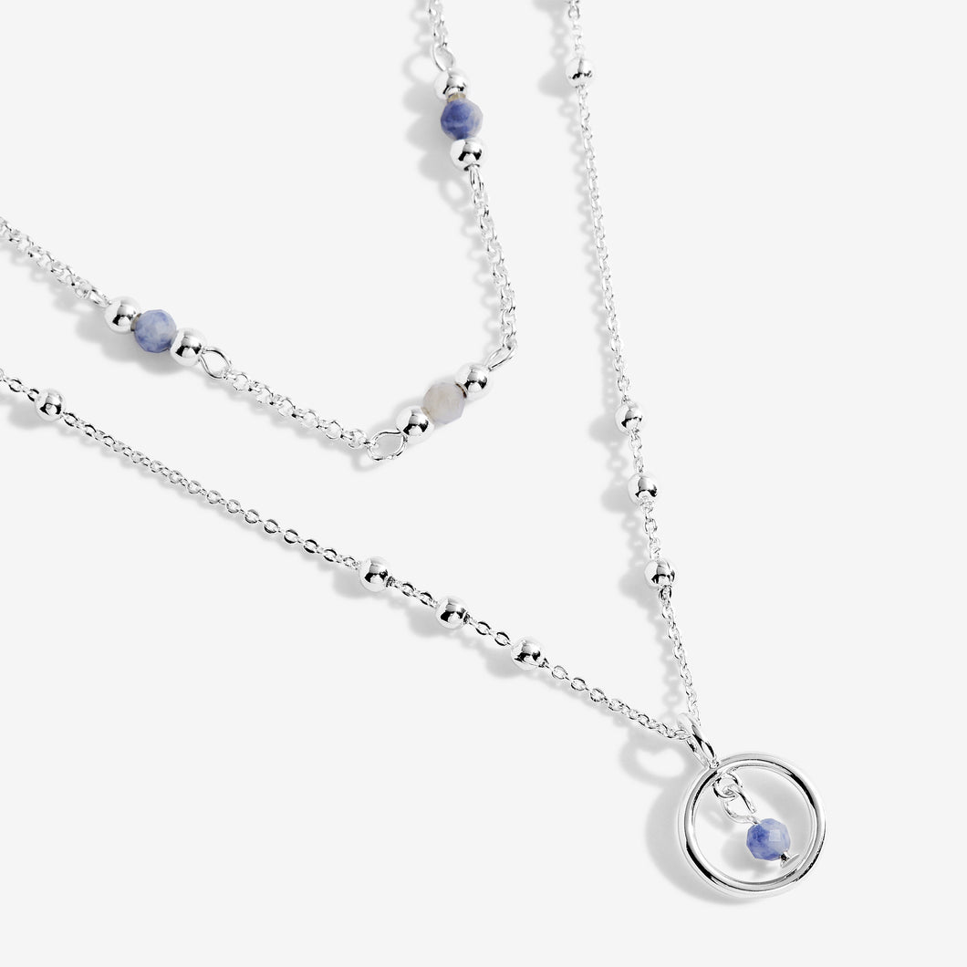 Bohemia -  Blue Lace Agate Necklace - Silver