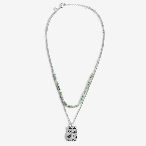 Summer Solstice - Green Shell Silver Necklace