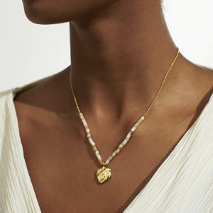 Summer Solstice - White Shell Gold Necklace