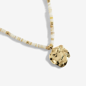 Summer Solstice - White Shell Gold Necklace