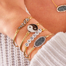 Load image into Gallery viewer, Pave Druzy Bangle Bracelet in Iridescent Graphite