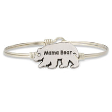 Load image into Gallery viewer, Luca+ Danni Mama Bear Bangle Bracelet - Petite/Silver Tone