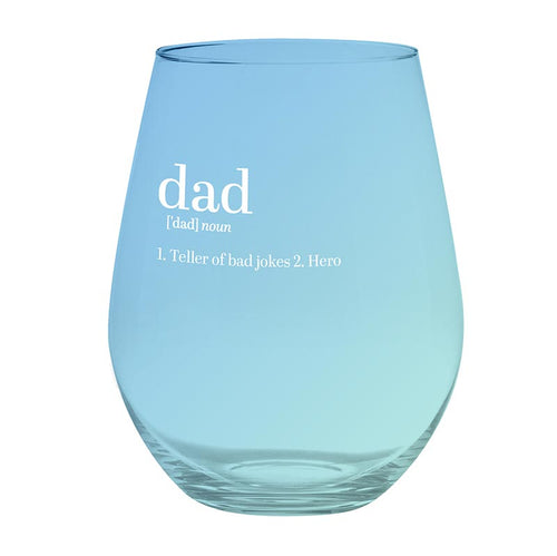 Jumbo Stemless Wine Glass - Dad